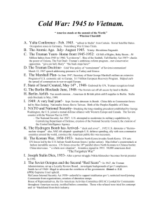 Cold War: 1945 to Vietnam