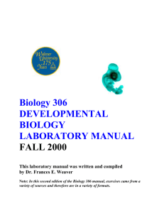 Biology 306 Laboratory X