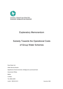 Subsidy Towards the Operational Costs of Group Water Schemes