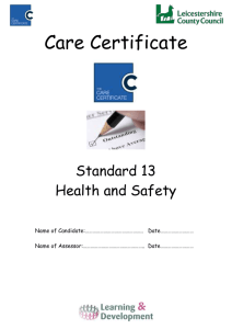 Care certificate training Standard 13