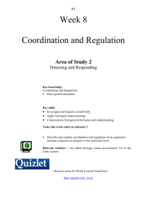 Week 8 - Coordination and Regulation