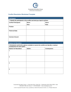 Conflict Resolution Worksheet Template