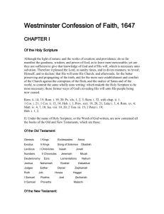 Westminster Confession of Faith, 1647
