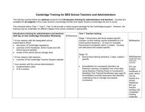 Cambridge Training for BES School Teachers and Administrators