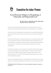 Local Domestic Helpers in Hong Kong: A Vulnerable and