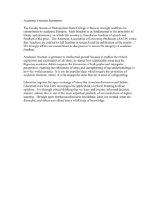Faculty Senate Statement on Academic Freedom