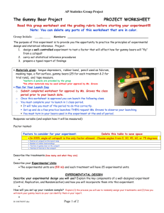 The Gummy Bear Project PROJECT WORKSHEET