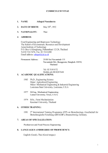 Resume - School of Environment, Resources and