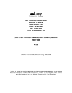 Guide to President's Office (Eldon Schafer) Records