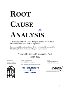 Root Cause Analysis - Human Services Research Institute