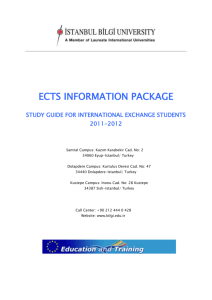 ECTS INFORMATION PACKAGE STUDY GUIDE FOR
