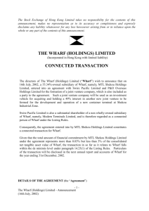 Connected Transaction - The Wharf (Holdings)