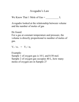 Stoichiometry Worksheet 2 (Mole