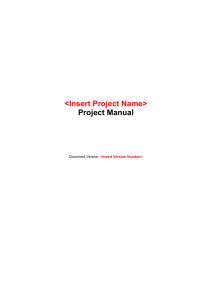 Project Manual Template
