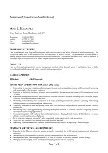 Resume sample (experience and combine format) - CV