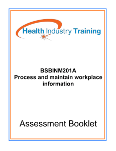 BSBINM201A Process and maintain workplace information