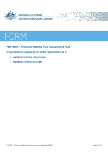 Financial viability risk assessment pack
