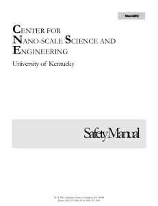 CeNSE Safety Manual - University of Kentucky