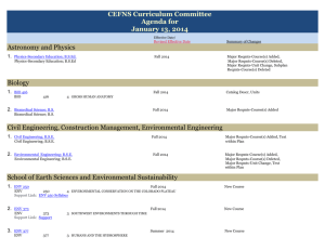 CEFNS Curriculum Committee Agenda for January 13, 2014