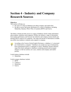 Section 4 - Industry and Company Research Sources