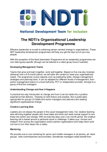 The NDT's Organisational Leadership Development Programme