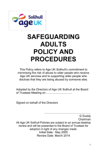Age UK Solihull Safegarding Adults Policy