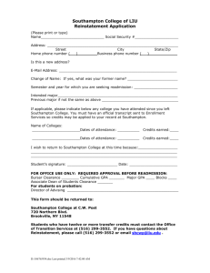 Reinstatement Application
