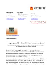 congatec puts AMD G-Series SOC 3 watt processor on Qseven