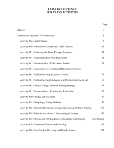 TABLE OF CONTENTS - School of Physics and Astronomy