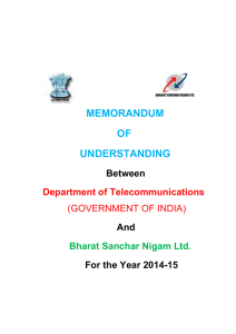 MOU Between BSNL and DOT for 2014-2015