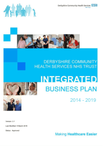 Integrated Business Plan 2014 - Derbyshire Community Health