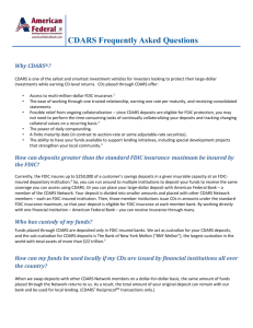 CDARS Frequently Asked Questions
