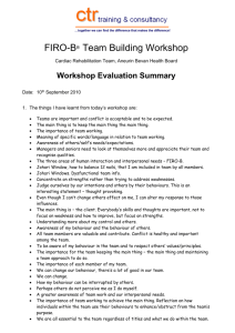 Workshop Evaluation Summary - CTR training and consultancy