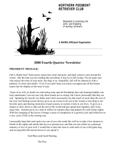 2000 Fourth Quarter Newsletter
