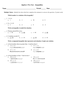 Algegra 1 Inequalities