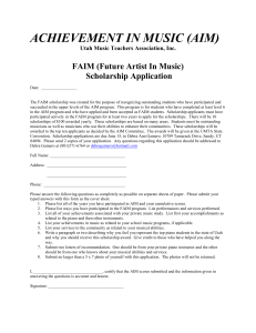 FAIM Scholarship Application