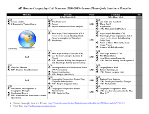 Geographical Perspectives Unit Fall 2008 Calendar