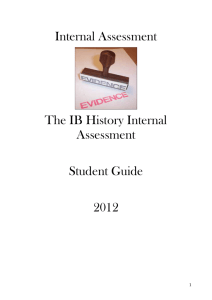 (IB History Internal Assessment) Student Guide