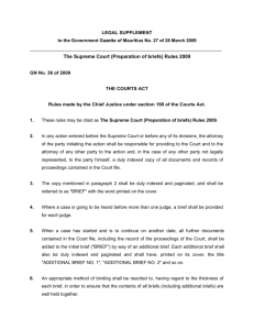The Supreme Court (Preparation of briefs) Rules 2009