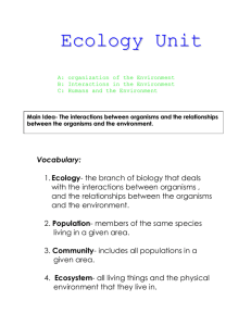 Unit 8: Ecology
