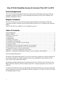 City of Perth Disability Access and Inclusion Plan 2011