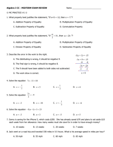 Integrated Algebra 2 - MIDTERM EXAM REVIEW