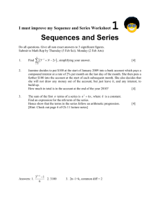 I must improve my Sequence and Series Worksheet 1