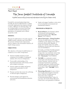 Fact Sheet - the Jane Goodall Institute of Canada