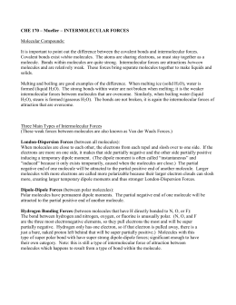 Intermolecular Forces Worksheet