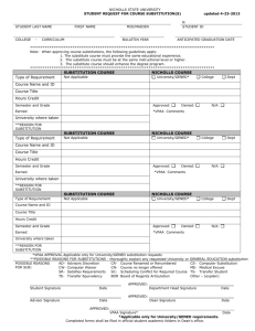 Course Substitution Form - Nicholls State University