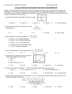 AP Calculus AB – Semester Exam Review