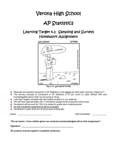 Verona High School AP Statistics Learning Target 4.1: Sampling