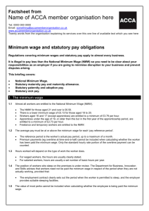 Minimum wage and statutory pay obligations