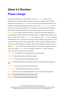 Sheet 4.2 Phases change - Science for the NZ Curriculum